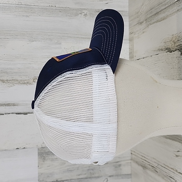 Journeyman Co. Trucker navy blue white mesh baseball Hat cap embroidered patch - Picture 5 of 6